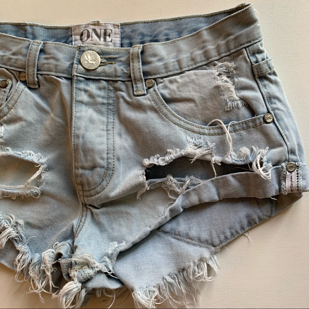 One Teaspoon Bandits Denim Shorts Sz 25 - Picture 4 of 15